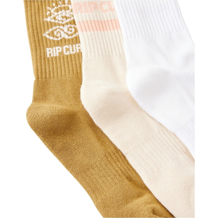 2024 Rip Curl Womens Icons Of Surf Sock 3 Pack 00EWSO - Bronze